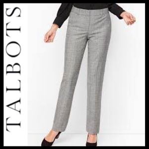 Talbots Luxe Glen Plaid Straight Leg Pants